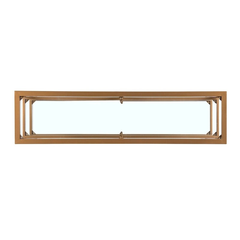 3-Tier Tempered Glass Console Table with Gold Metal Frame