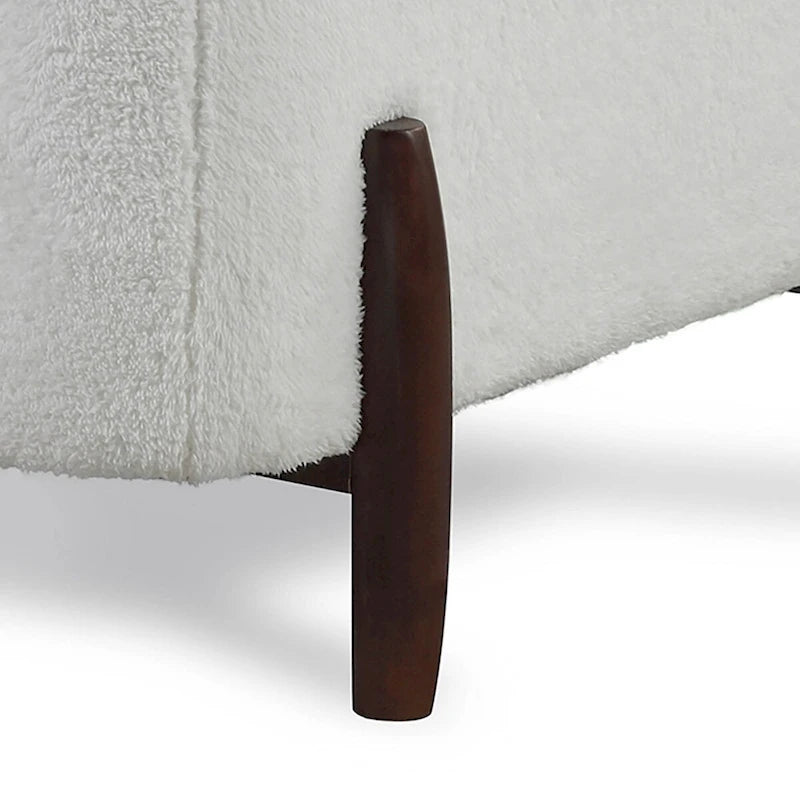 Boho-Sherpa-Sessel – getuftetes Kissen, Gestell aus Massivholz