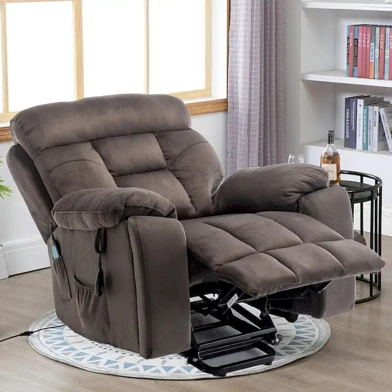 Power Lift Recliner Chair with 8-Point Massage, Lumbar Heat and Hidden Cup Holder
