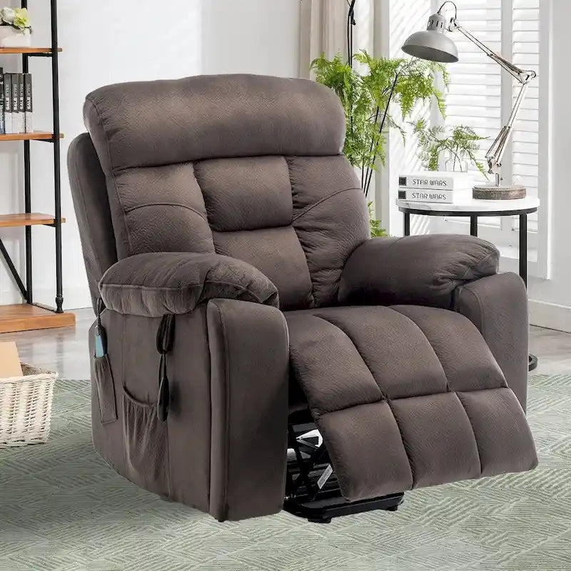 Power Lift Recliner Chair with 8-Point Massage, Lumbar Heat and Hidden Cup Holder