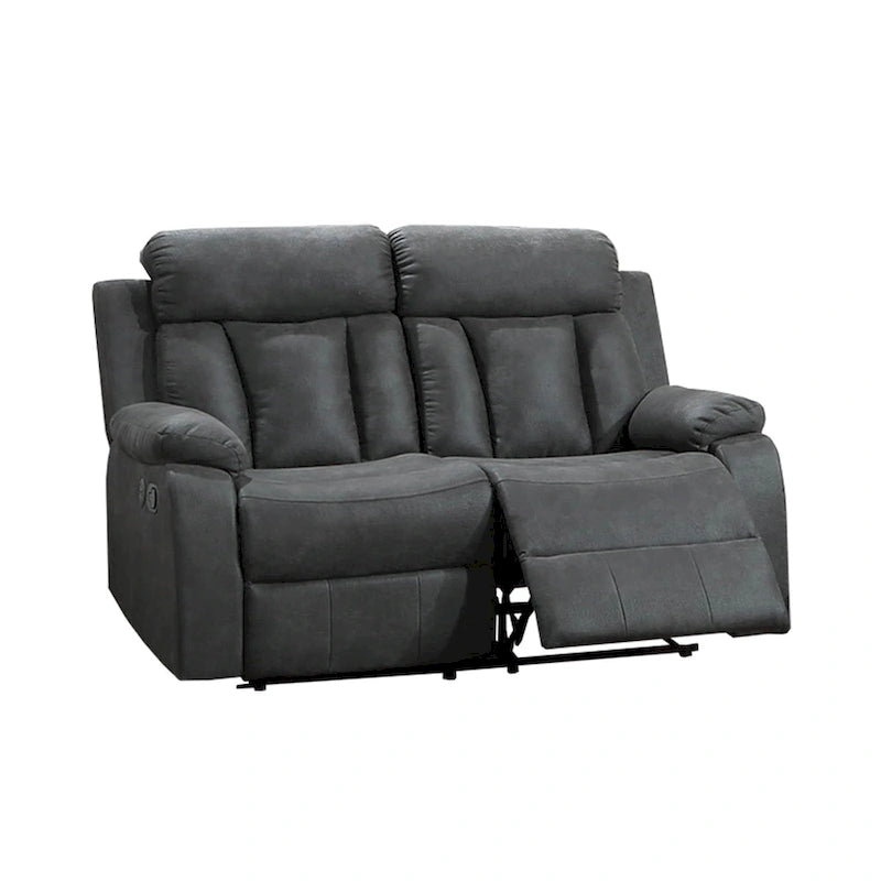 Causeuse inclinable manuelle avec ports USB et revêtement en similicuir effet gel