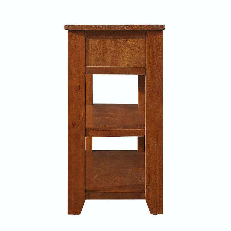 Tavolo consolle vintage da 48 pollici con effetto vissuto, cassetti e ripiani